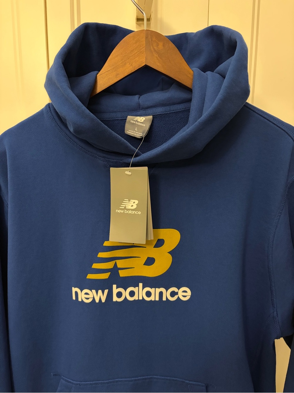 New Balance Royal Blue Hoodie with Yellow Logo